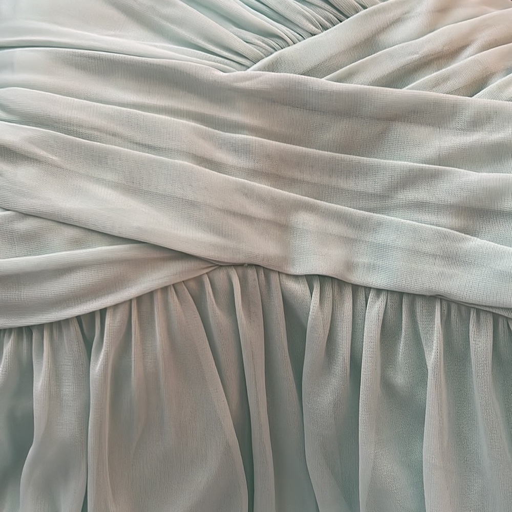 David’s Bridal Mesh Long Bridesmaid Dress With Crisscross Back - Picture 4 of 4